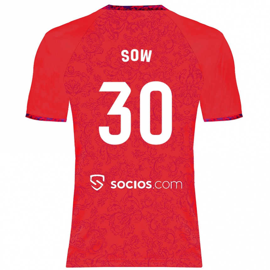 Kids Football Ibrahima Sow #30 Red Away Jersey 2024/25 T-Shirt