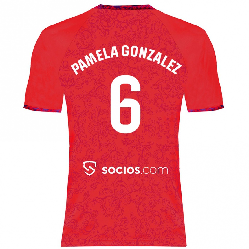 Kids Football Cinthia Pamela González Medina #6 Red Away Jersey 2024/25 T-Shirt