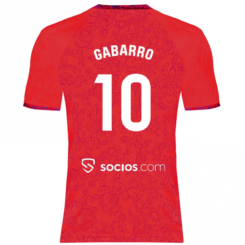 Kids Football María Inmaculada Gabarro Romero #10 Red Away Jersey 2024/25 T-Shirt