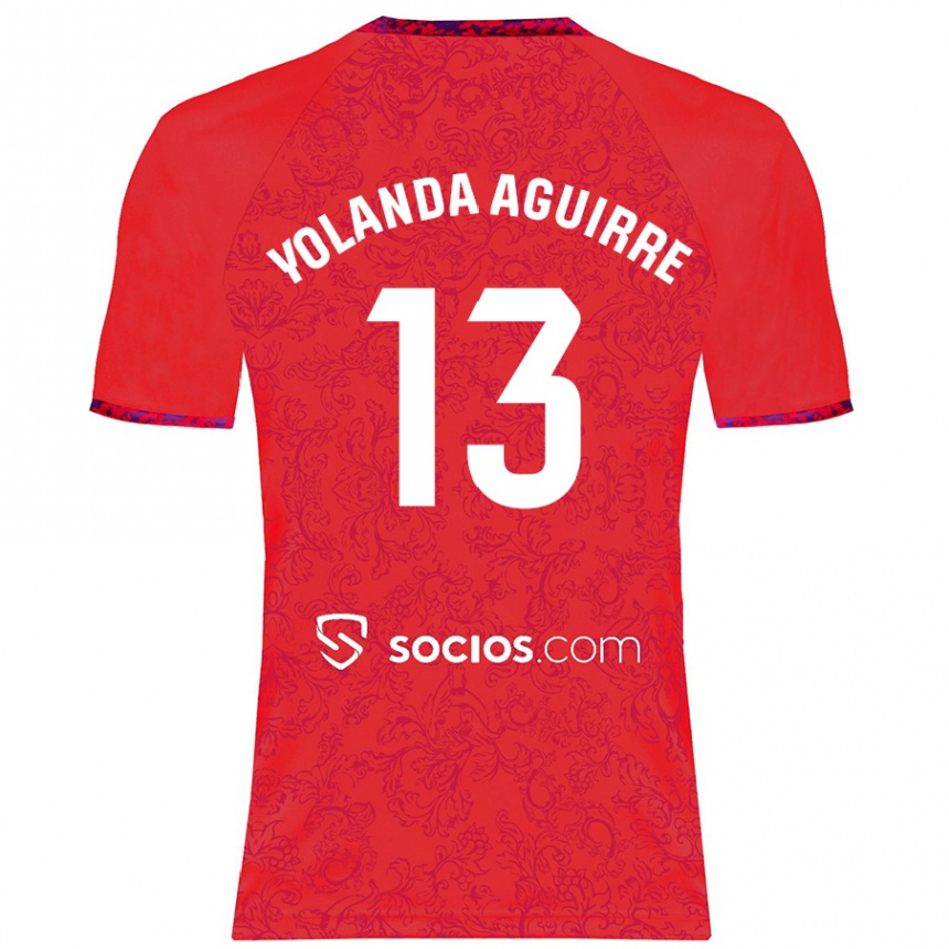 Kids Football Yolanda Aguirre Gutiérrez #13 Red Away Jersey 2024/25 T-Shirt