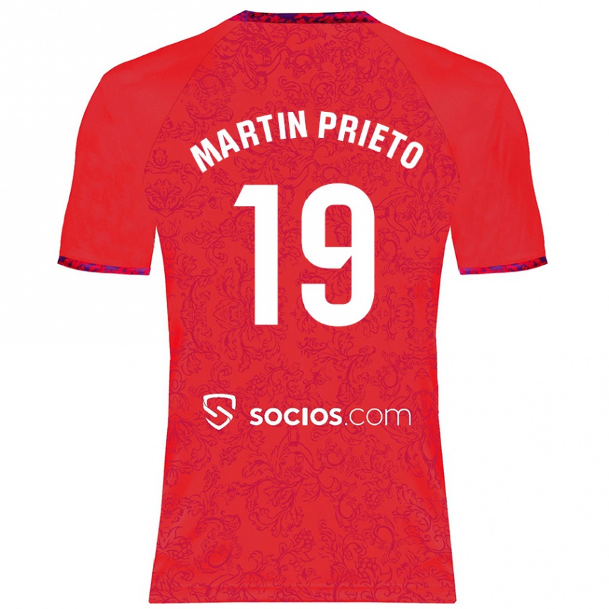 Kids Football Cristina Martín-Prieto Gutiérrez #19 Red Away Jersey 2024/25 T-Shirt