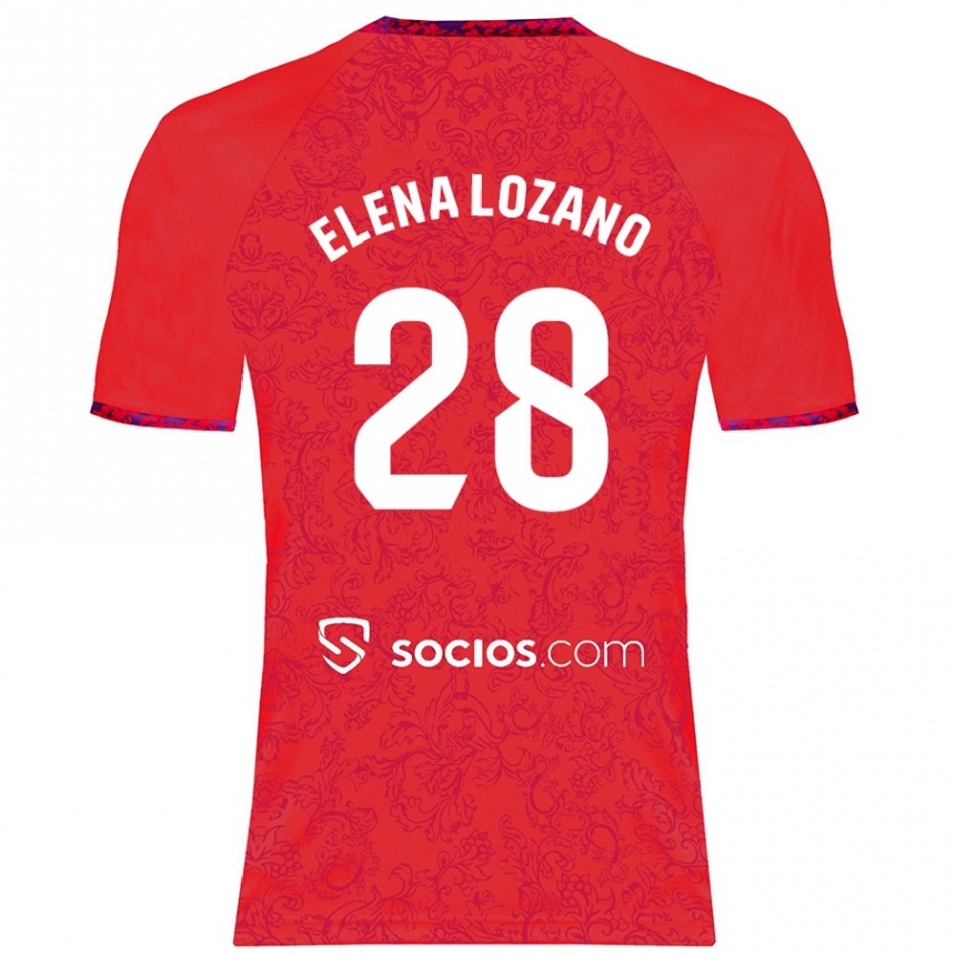 Kids Football Elena Lozano Gallego #28 Red Away Jersey 2024/25 T-Shirt