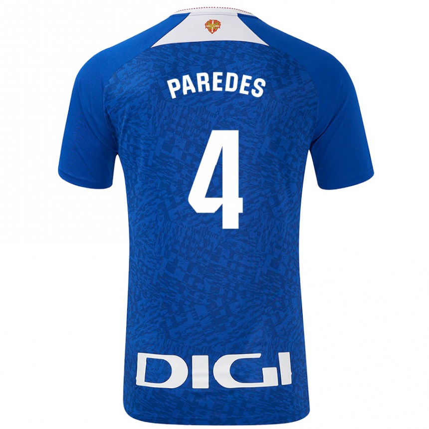 Kids Football Aitor Paredes #4 Royal Blue Away Jersey 2024/25 T-Shirt