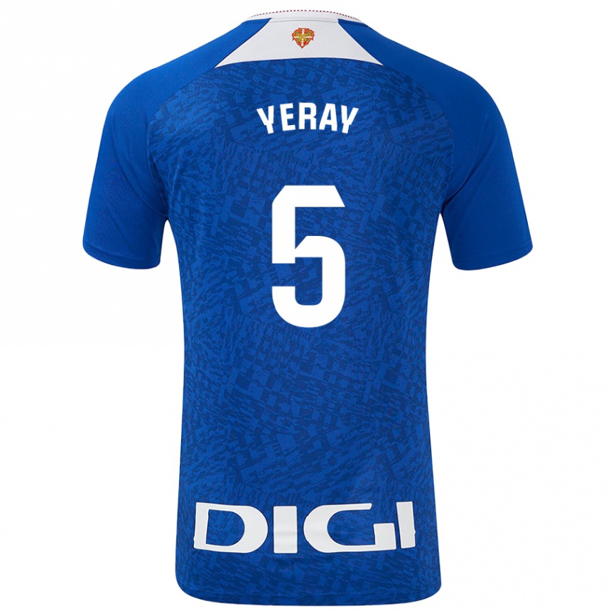 Kids Football Yeray Álvarez #5 Royal Blue Away Jersey 2024/25 T-Shirt