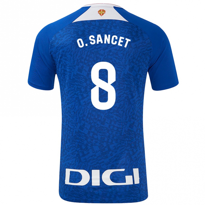 Kids Football Oihan Sancet #8 Royal Blue Away Jersey 2024/25 T-Shirt