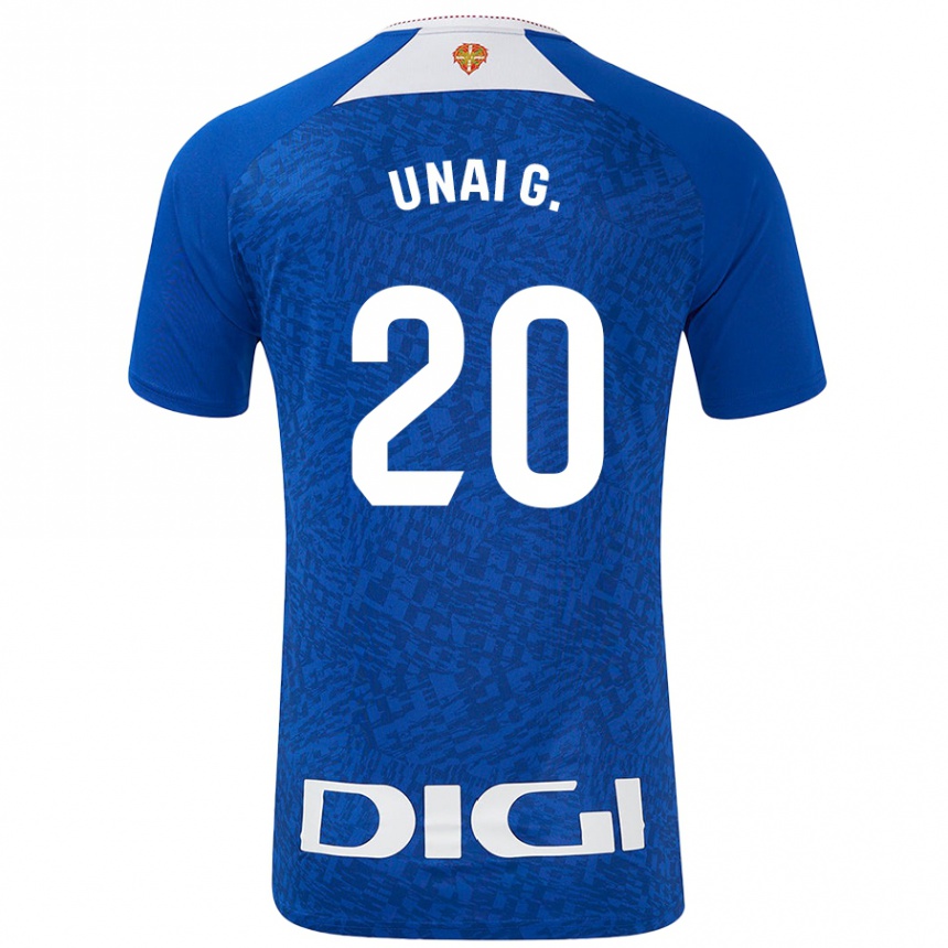 Kids Football Unai Gómez #20 Royal Blue Away Jersey 2024/25 T-Shirt