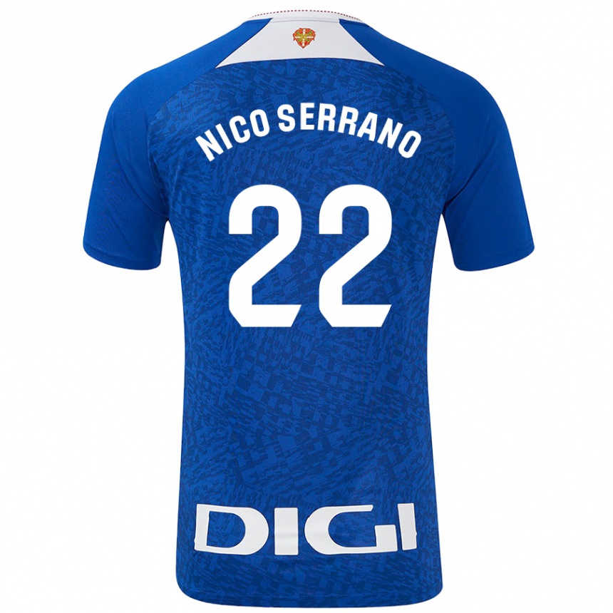 Kids Football Nico Serrano #22 Royal Blue Away Jersey 2024/25 T-Shirt