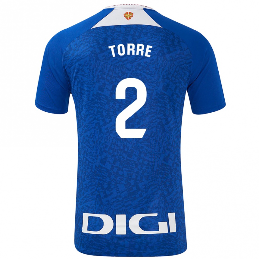 Kids Football Maddi Torre #2 Royal Blue Away Jersey 2024/25 T-Shirt