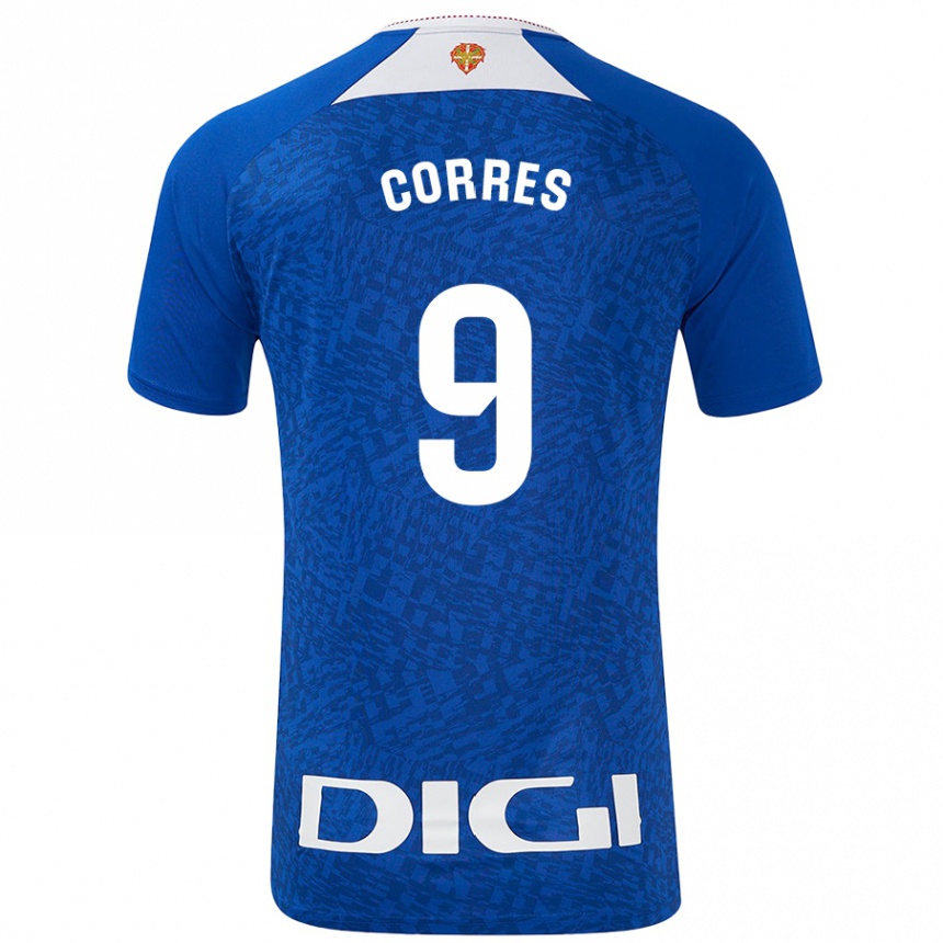 Kids Football Yulema Corres #9 Royal Blue Away Jersey 2024/25 T-Shirt