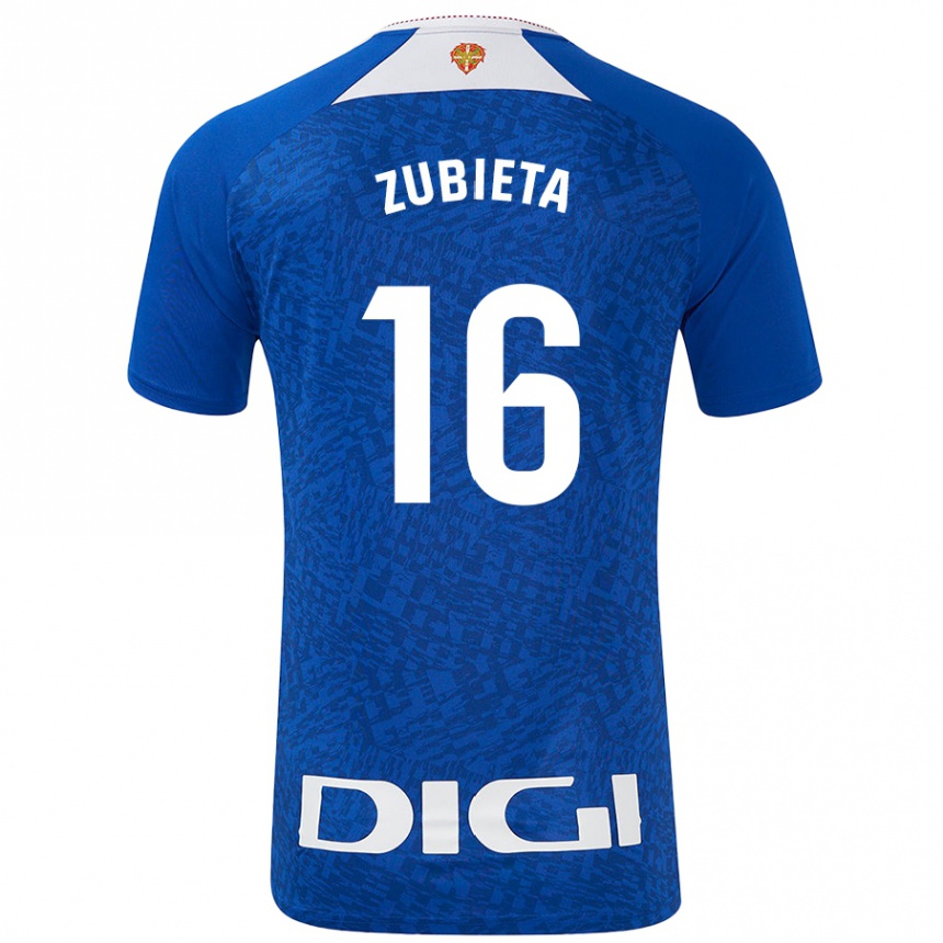 Kids Football Maite Zubieta Arambarri #16 Royal Blue Away Jersey 2024/25 T-Shirt