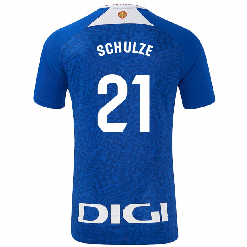 Kids Football Bibiane Schulze #21 Royal Blue Away Jersey 2024/25 T-Shirt