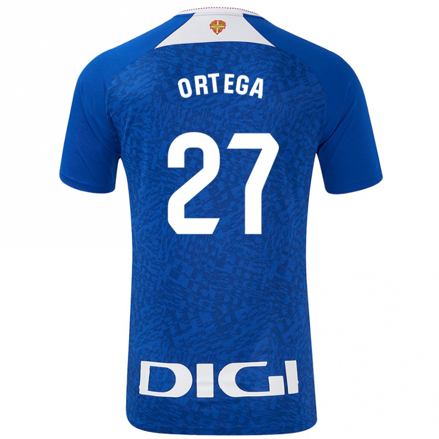 Kids Football Sara Ortega #27 Royal Blue Away Jersey 2024/25 T-Shirt