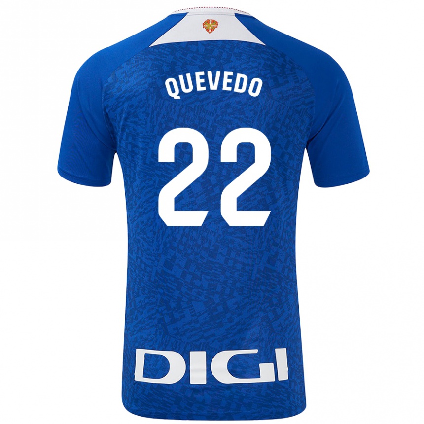 Kids Football Ugaitz Quevedo #22 Royal Blue Away Jersey 2024/25 T-Shirt