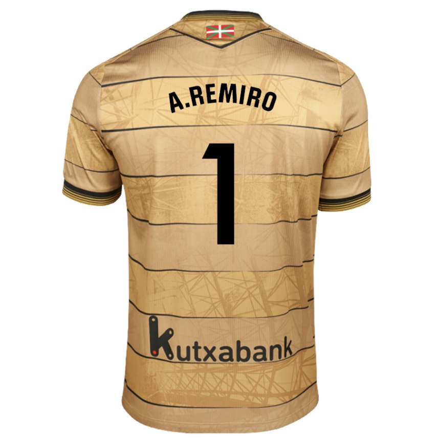 Kids Football Álex Remiro #1 Brown Away Jersey 2024/25 T-Shirt