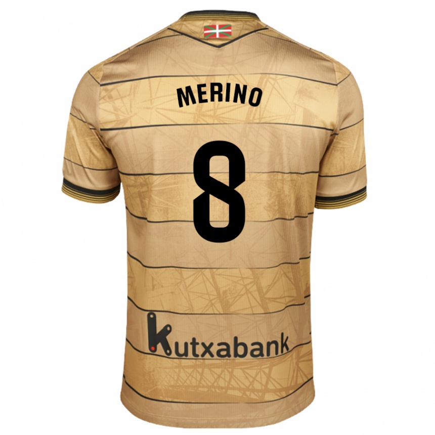 Kids Football Mikel Merino #8 Brown Away Jersey 2024/25 T-Shirt