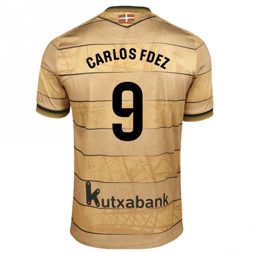 Kids Football Carlos Fernández #9 Brown Away Jersey 2024/25 T-Shirt