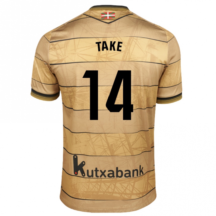 Kids Football Takefusa Kubo #14 Brown Away Jersey 2024/25 T-Shirt