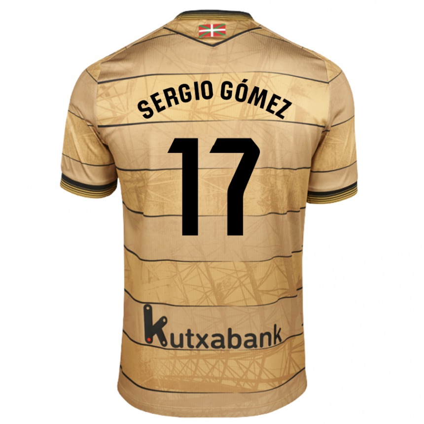 Kids Football Sergio Gómez #17 Brown Away Jersey 2024/25 T-Shirt