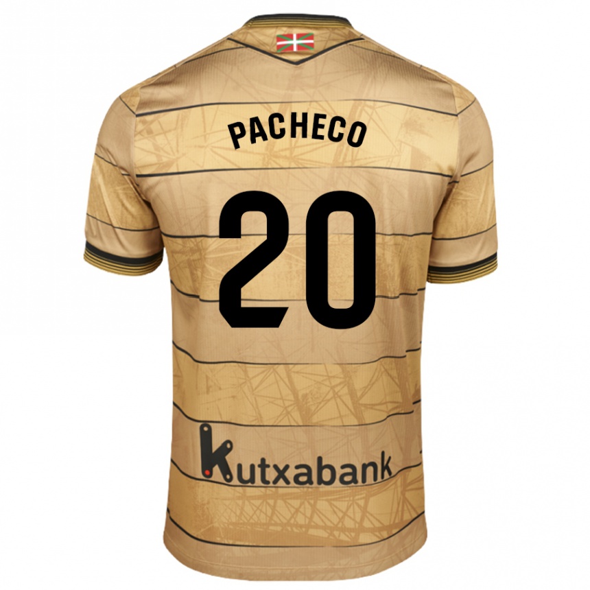 Kids Football Jon Pacheco #20 Brown Away Jersey 2024/25 T-Shirt