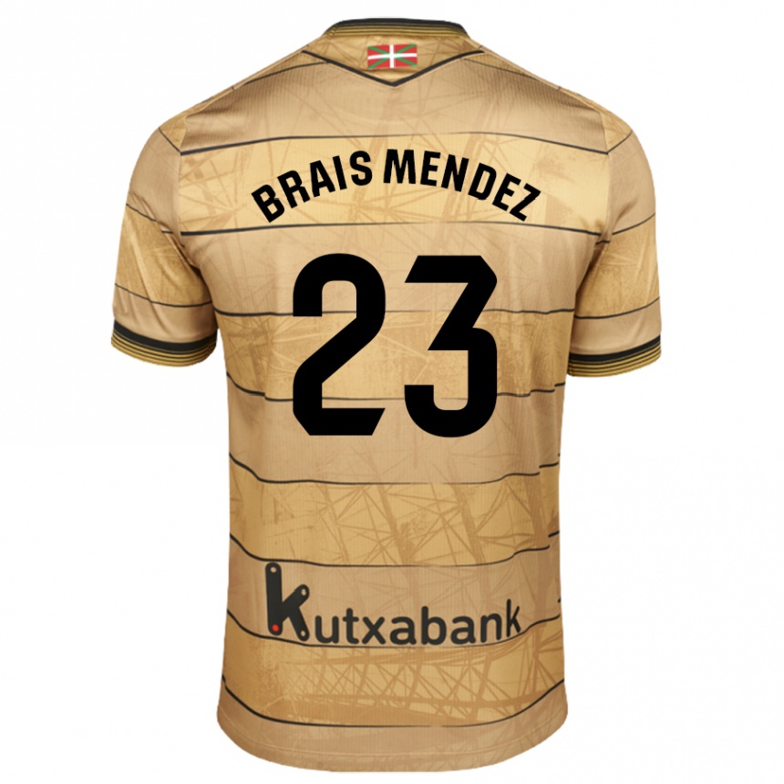 Kids Football Brais Méndez #23 Brown Away Jersey 2024/25 T-Shirt