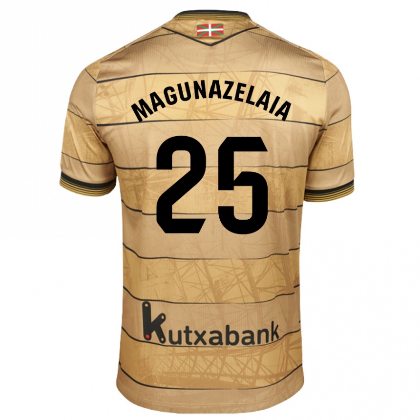 Kids Football Jon Magunazelaia #25 Brown Away Jersey 2024/25 T-Shirt