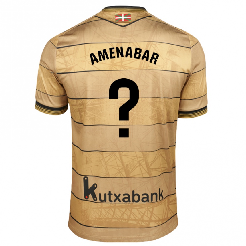 Kids Football Aritz Amenabar #0 Brown Away Jersey 2024/25 T-Shirt