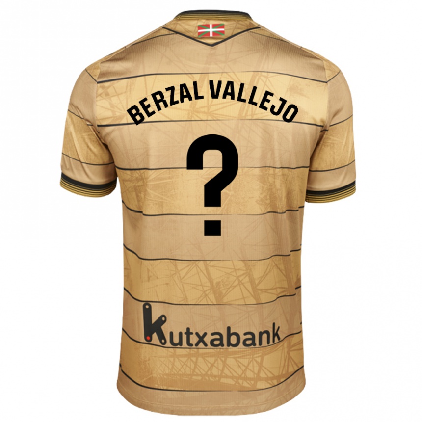 Kids Football Asier Berzal Vallejo #0 Brown Away Jersey 2024/25 T-Shirt