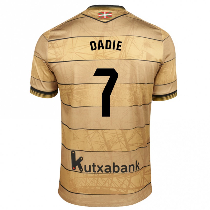 Kids Football Alberto Dadie #7 Brown Away Jersey 2024/25 T-Shirt