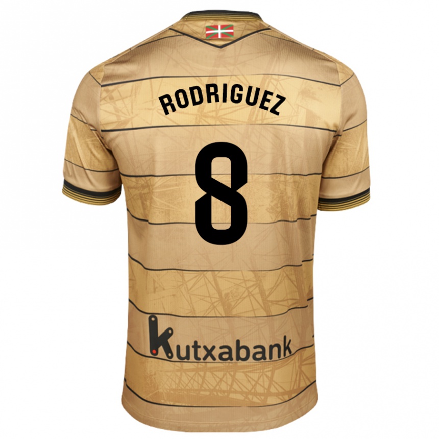 Kids Football Mikel Rodriguez #8 Brown Away Jersey 2024/25 T-Shirt