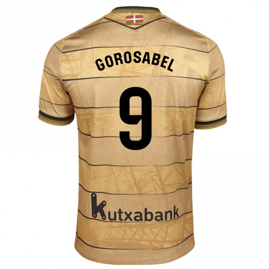 Kids Football Jakes Gorosabel #9 Brown Away Jersey 2024/25 T-Shirt