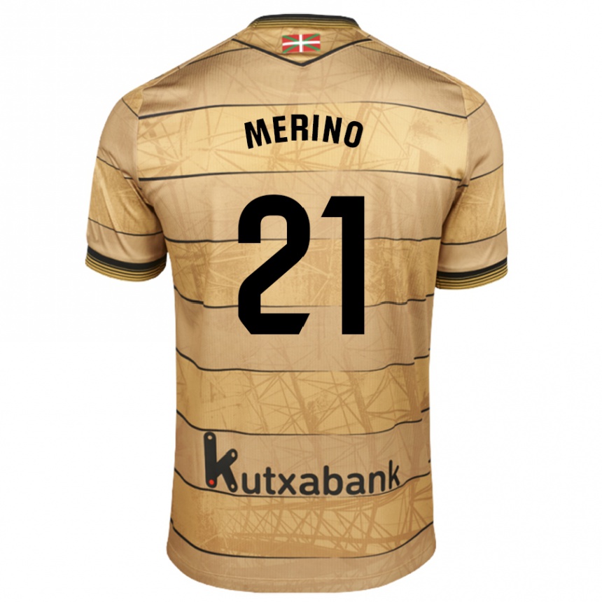 Kids Football Jon Merino #21 Brown Away Jersey 2024/25 T-Shirt