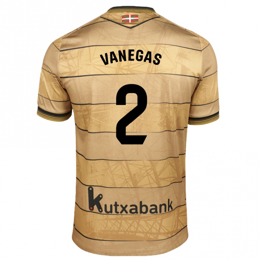 Kids Football Manuela Vanegas Cataño #2 Brown Away Jersey 2024/25 T-Shirt