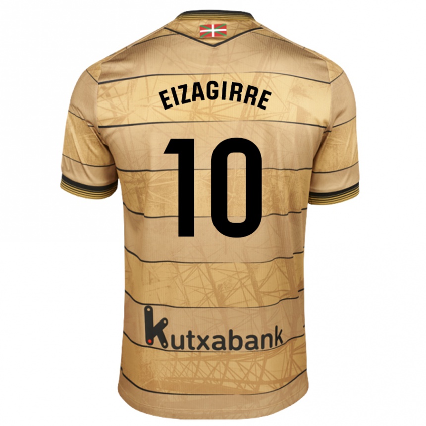 Kids Football Nerea Eizagirre Lasa #10 Brown Away Jersey 2024/25 T-Shirt