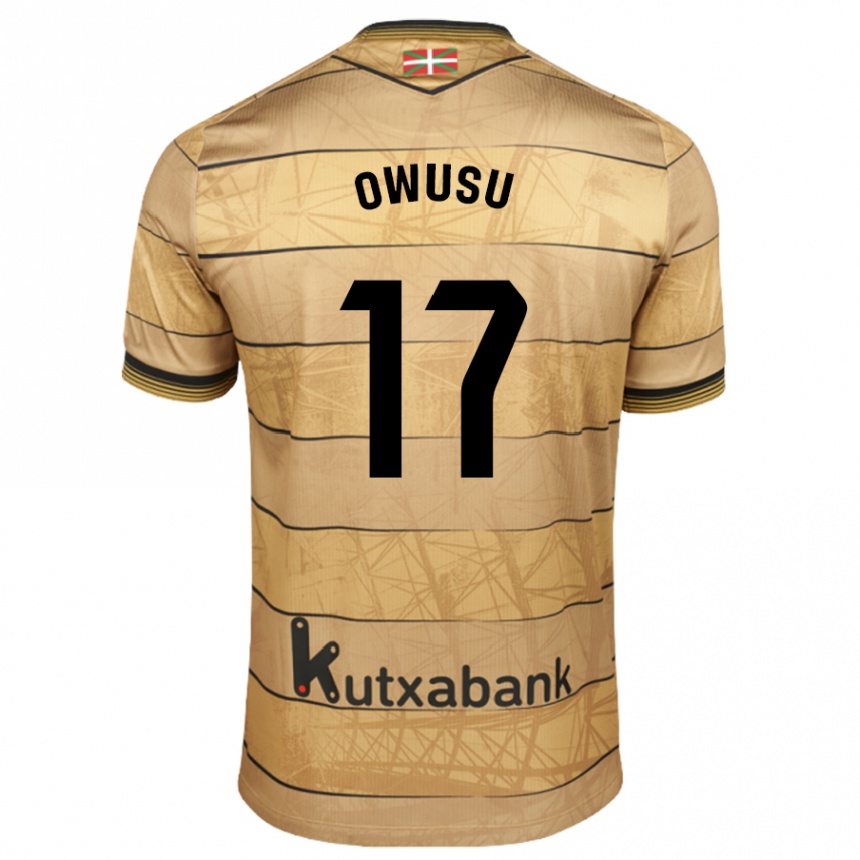 Kids Football Jacqueline Owusu #17 Brown Away Jersey 2024/25 T-Shirt