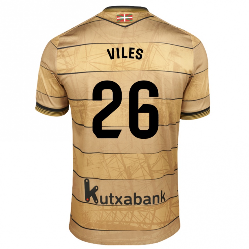 Kids Football Elene Viles #26 Brown Away Jersey 2024/25 T-Shirt