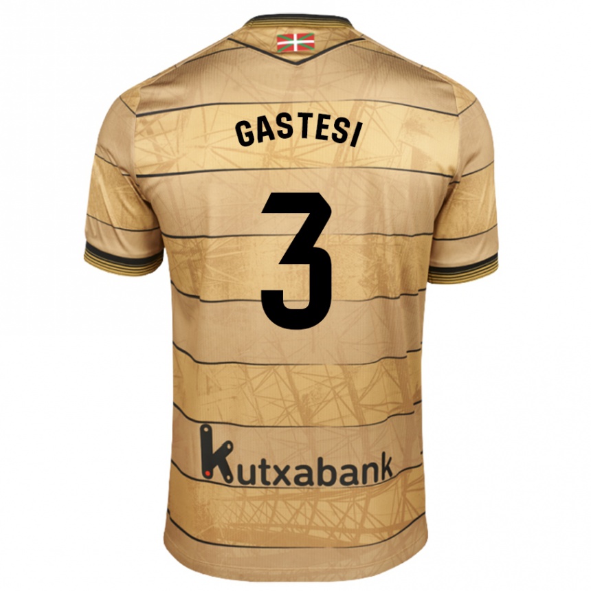 Kids Football Gorka Gastesi #3 Brown Away Jersey 2024/25 T-Shirt