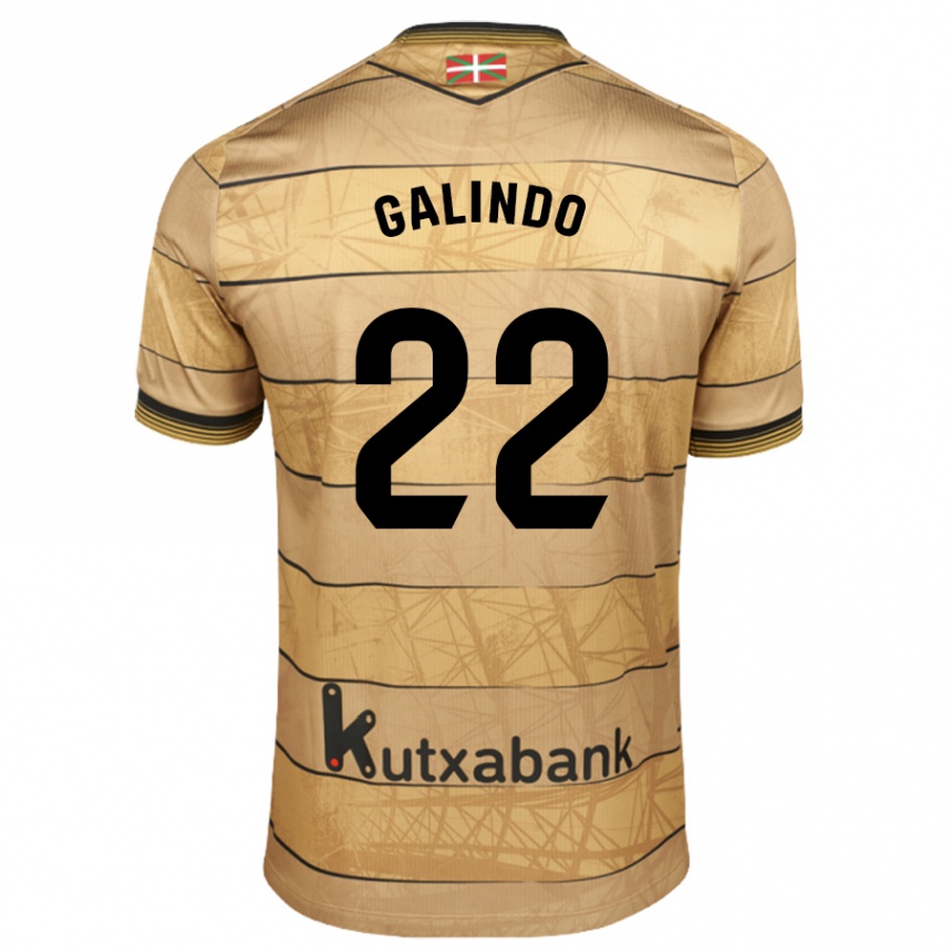 Kids Football Iker Galindo #22 Brown Away Jersey 2024/25 T-Shirt