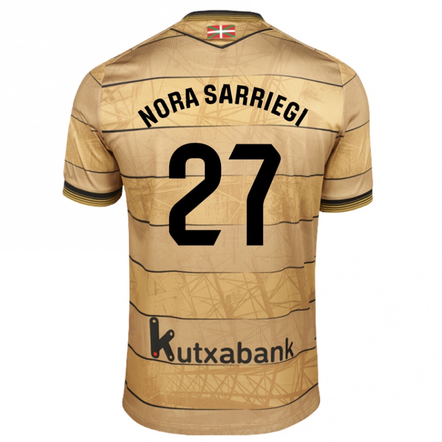 Kids Football Nora Sarriegi Galdos #27 Brown Away Jersey 2024/25 T-Shirt