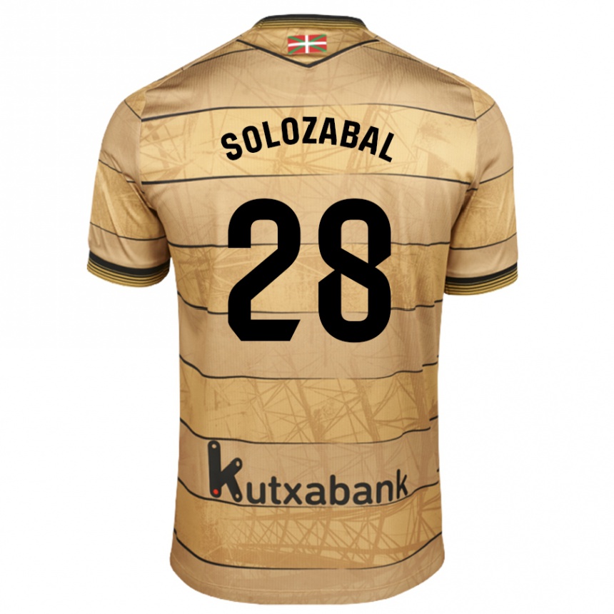 Kids Football Malen Solozabal Ibarra #28 Brown Away Jersey 2024/25 T-Shirt