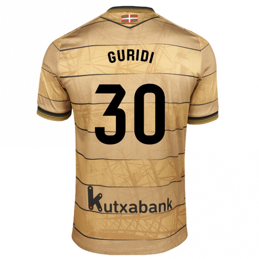 Kids Football Elene Guridi Mesonero #30 Brown Away Jersey 2024/25 T-Shirt