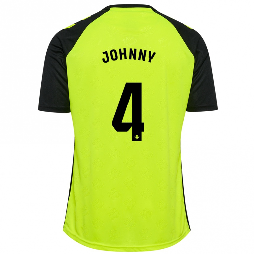 Kids Football Johnny Cardoso #4 Fluorescent Yellow Black Away Jersey 2024/25 T-Shirt