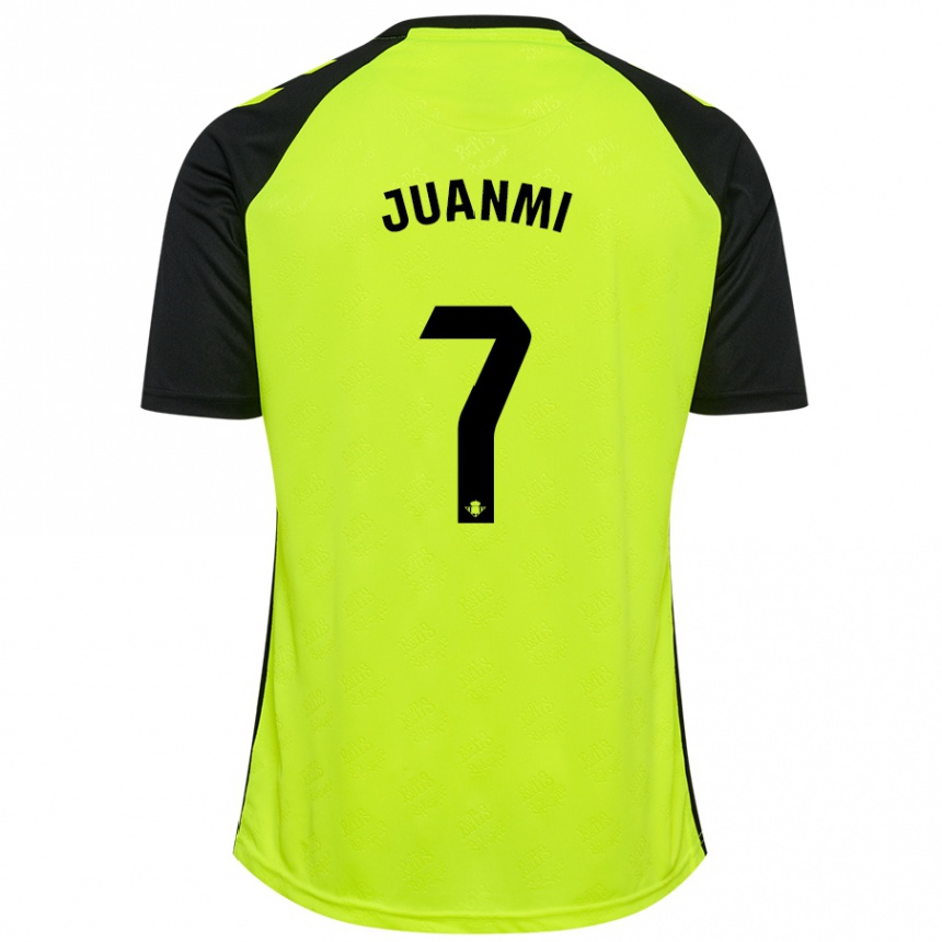 Kids Football Juanmi #7 Fluorescent Yellow Black Away Jersey 2024/25 T-Shirt