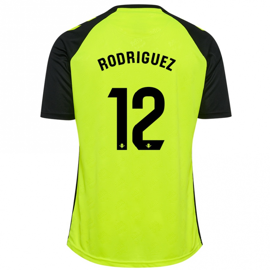 Kids Football Ricardo Rodríguez #12 Fluorescent Yellow Black Away Jersey 2024/25 T-Shirt