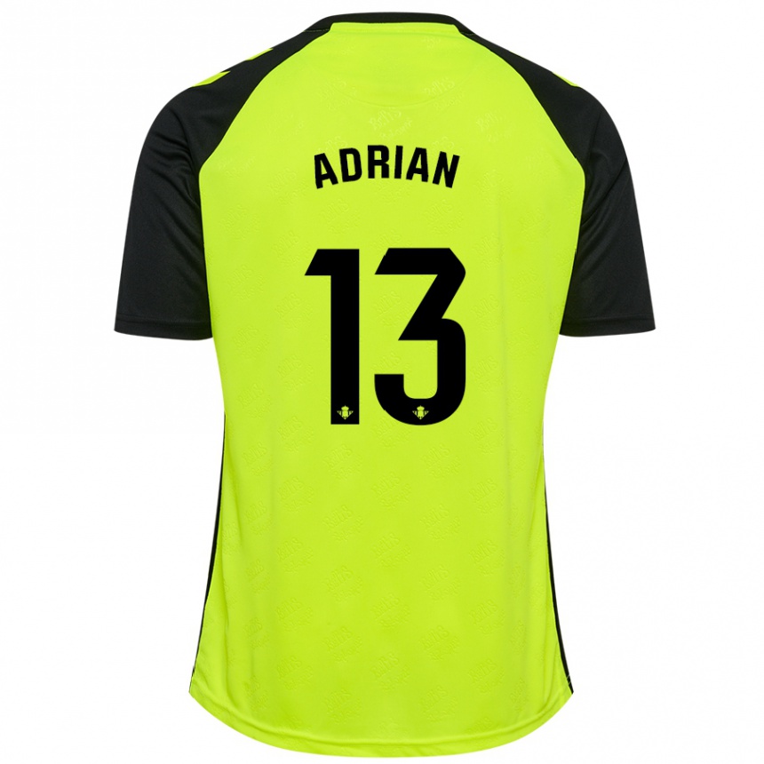 Kids Football Adrian #13 Fluorescent Yellow Black Away Jersey 2024/25 T-Shirt