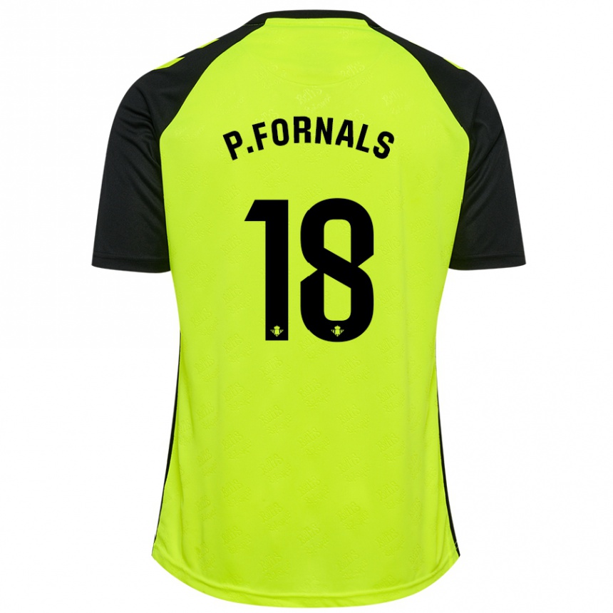 Kids Football Pablo Fornals #18 Fluorescent Yellow Black Away Jersey 2024/25 T-Shirt