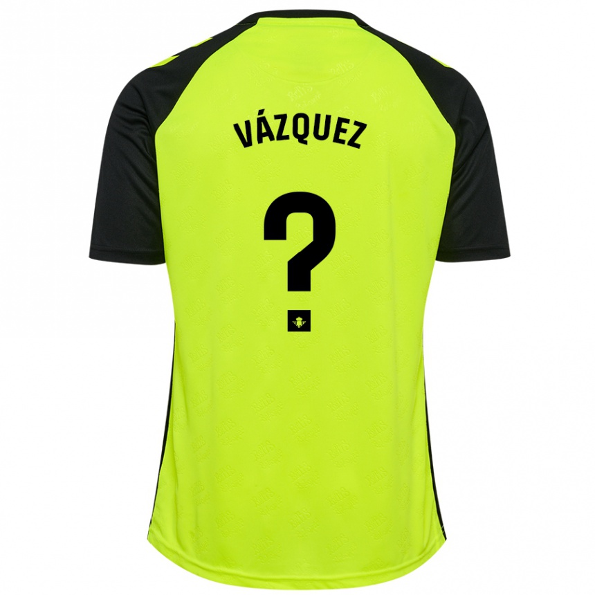 Kids Football Leo Vázquez #0 Fluorescent Yellow Black Away Jersey 2024/25 T-Shirt