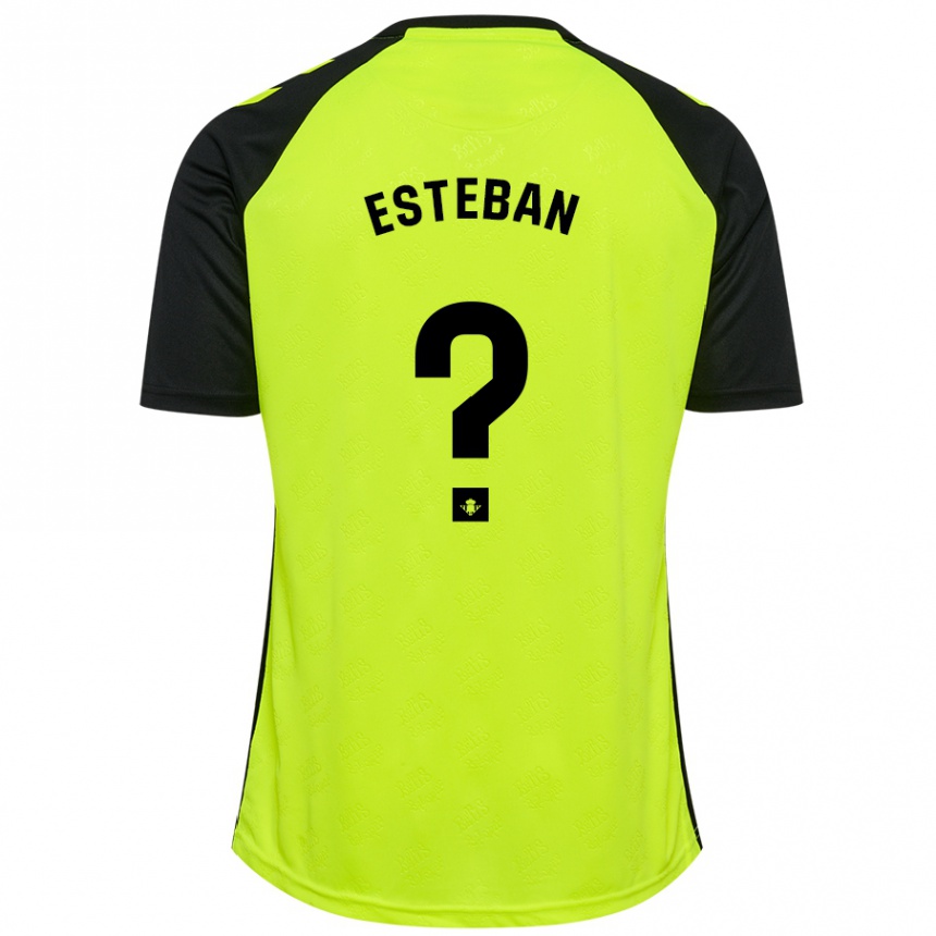 Kids Football Paco Esteban #0 Fluorescent Yellow Black Away Jersey 2024/25 T-Shirt