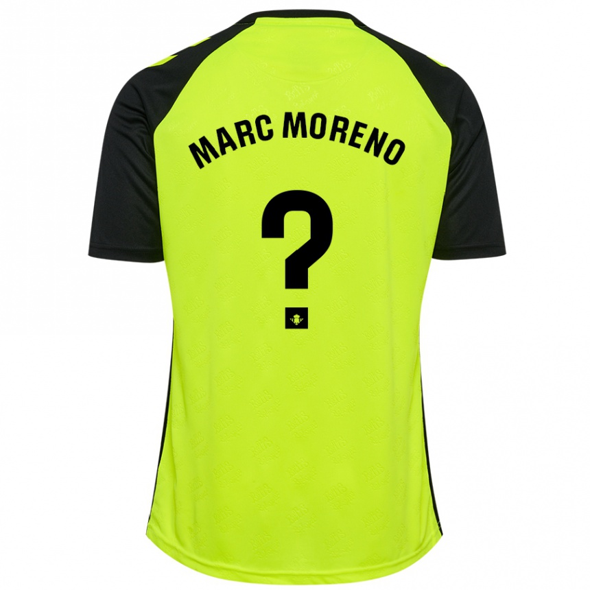 Kids Football Marc Moreno #0 Fluorescent Yellow Black Away Jersey 2024/25 T-Shirt