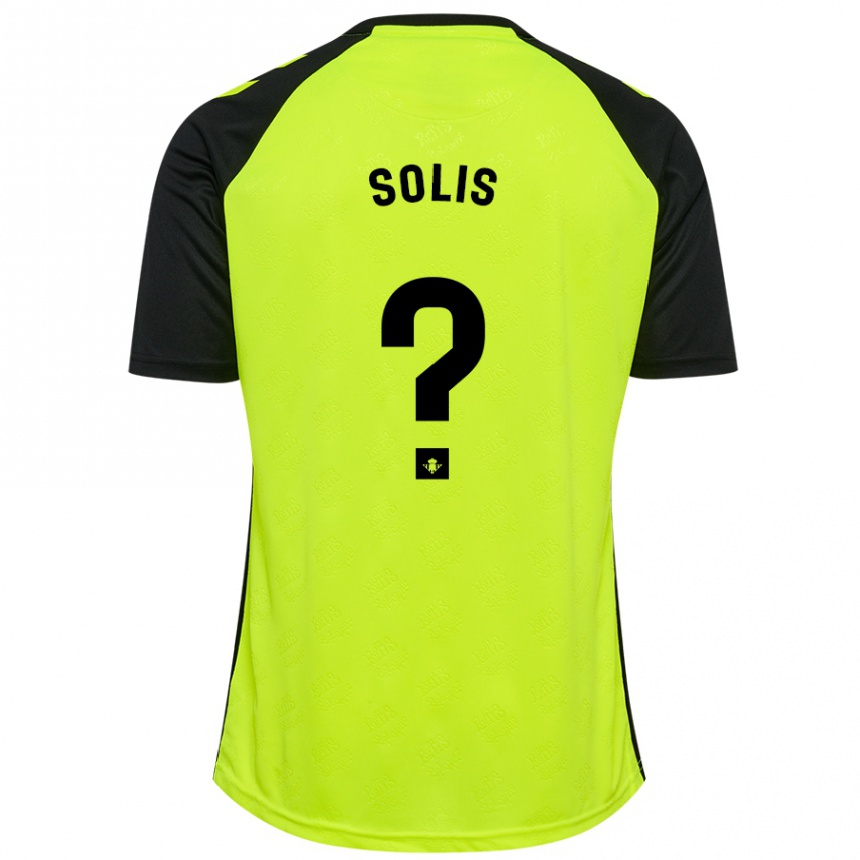 Kids Football Marcos Solís #0 Fluorescent Yellow Black Away Jersey 2024/25 T-Shirt