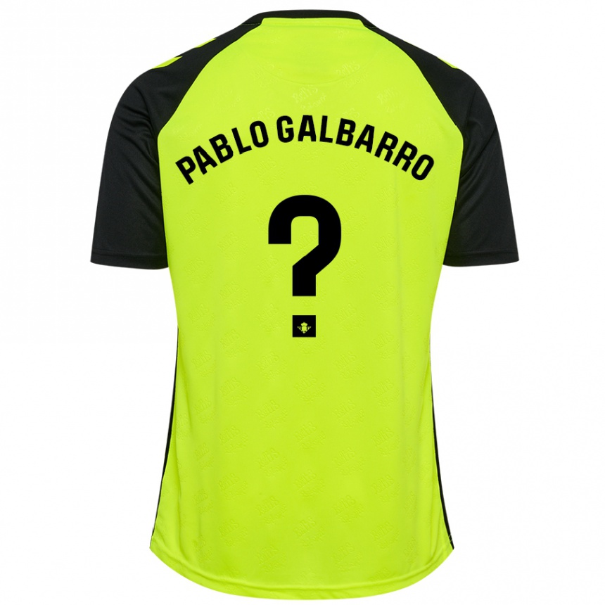 Kids Football Juan Pablo Galbarro #0 Fluorescent Yellow Black Away Jersey 2024/25 T-Shirt